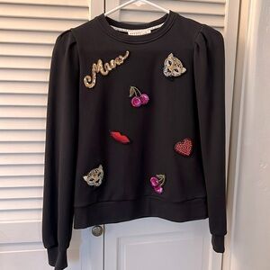 Whimsical Kate Spade sweatshirts with applications- XXS